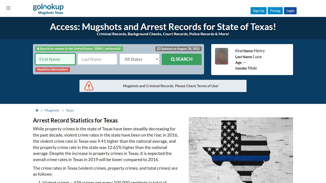 Mugshots Texas, Texas Mugshots, Texas Arrest Records - GoLookUp